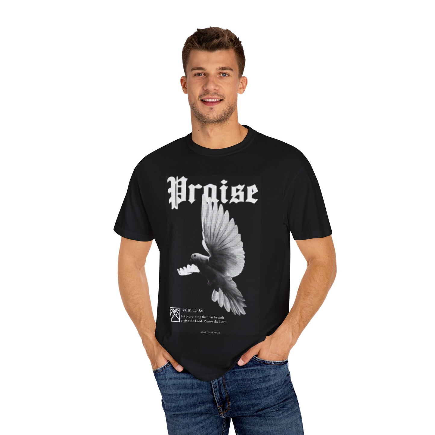 Praise Unisex Garment-Dyed T-shirt, Graphic Tee, Casual Wear, Gift for Music Lovers, Spiritual Apparel, Statement Shirt