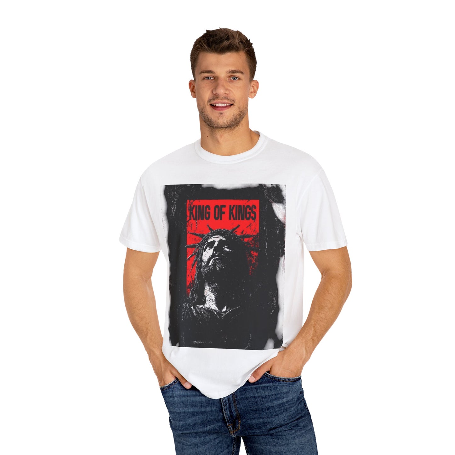 King of Kings Jesus Unisex Garment-Dyed T-shirt | Christian Apparel, Faith-Based Gift, Religious Tee, Inspirational Clothing, Casual Wear