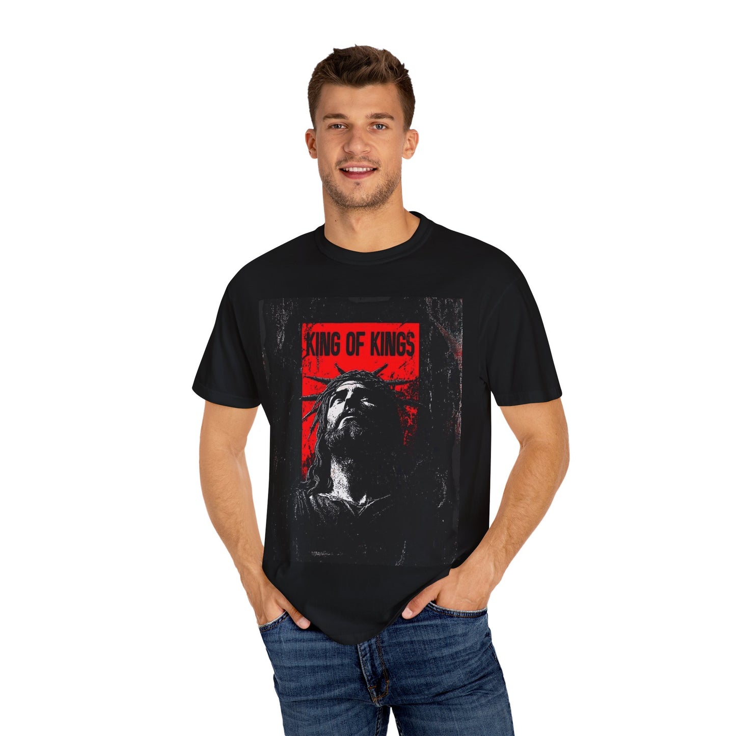 King of Kings Jesus Unisex Garment-Dyed T-shirt | Christian Apparel, Faith-Based Gift, Religious Tee, Inspirational Clothing, Casual Wear