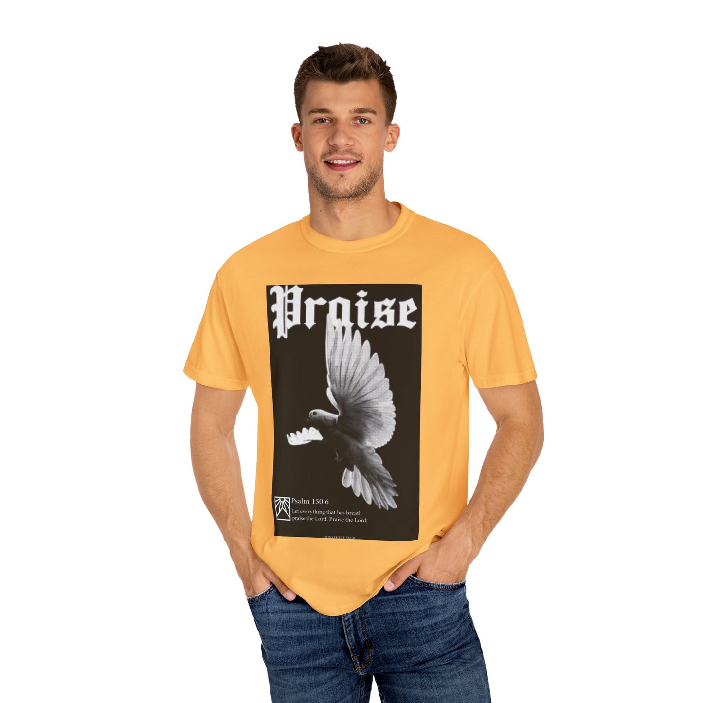 Praise Unisex Garment-Dyed T-shirt, Graphic Tee, Casual Wear, Gift for Music Lovers, Spiritual Apparel, Statement Shirt