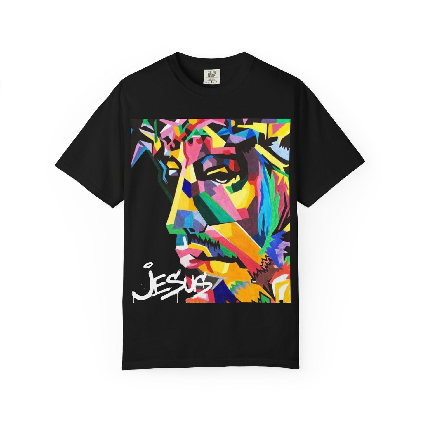 Vibrant Jesus Art T-shirt, Colorful Christian Tee, Pop Art