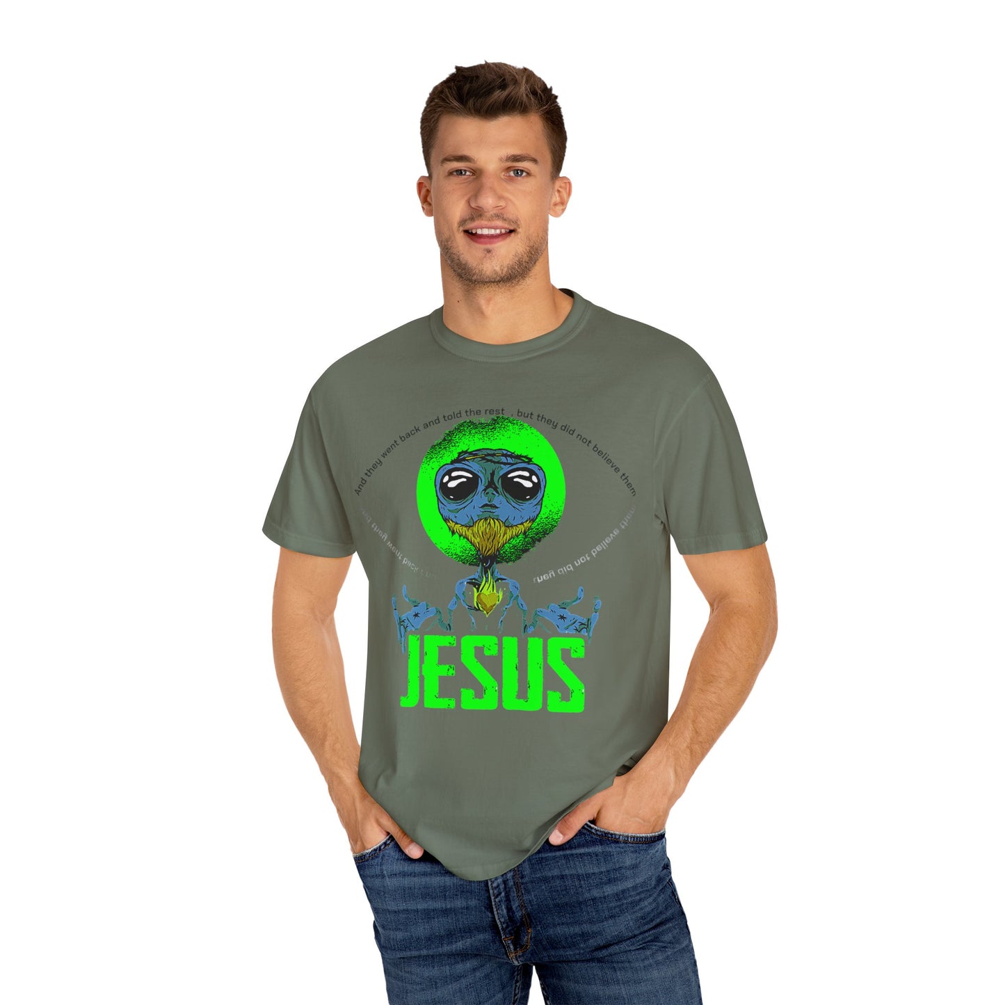 Alien Jesus T-shirt, Unisex Graphic Tee, Funny Gifts for Christians, Cool Tees for Men and Women, Casual Summer Wear, Quirky Religious [...]