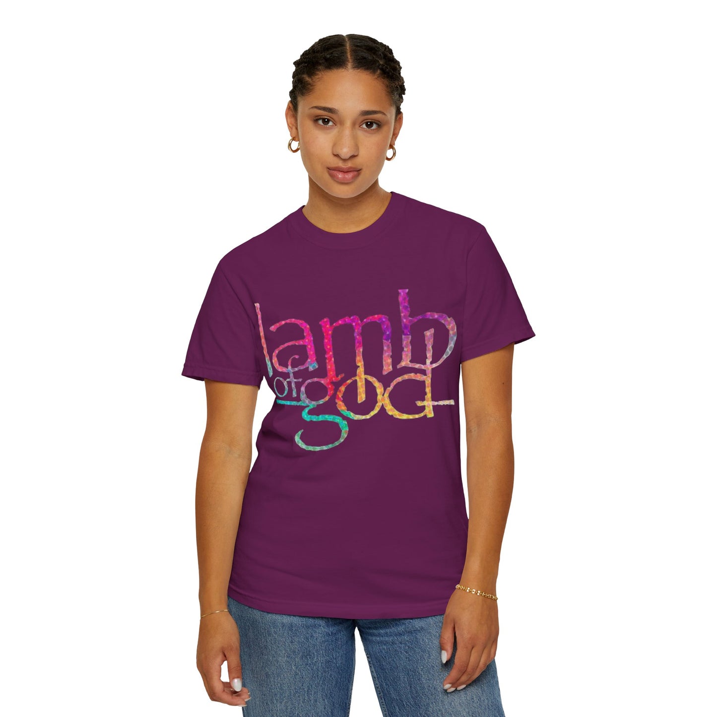 Lamb of God Garment-Dyed T-Shirt, Faith-based Tee, Unisex Apparel