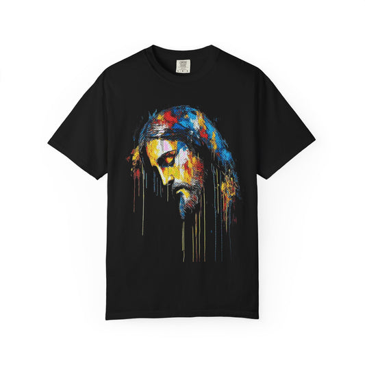 Colorful Art Jesus Portrait Unisex T-Shirt, Casual Wear,  Museum Inspired