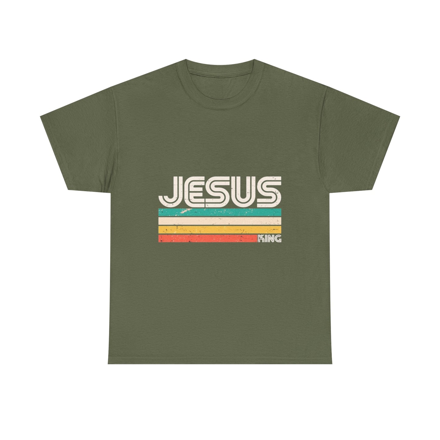 Retro Jesus Unisex Heavy Cotton Tee, Faith T-Shirt, Christian Apparel, Casual Wear, Vintage Style Shirt