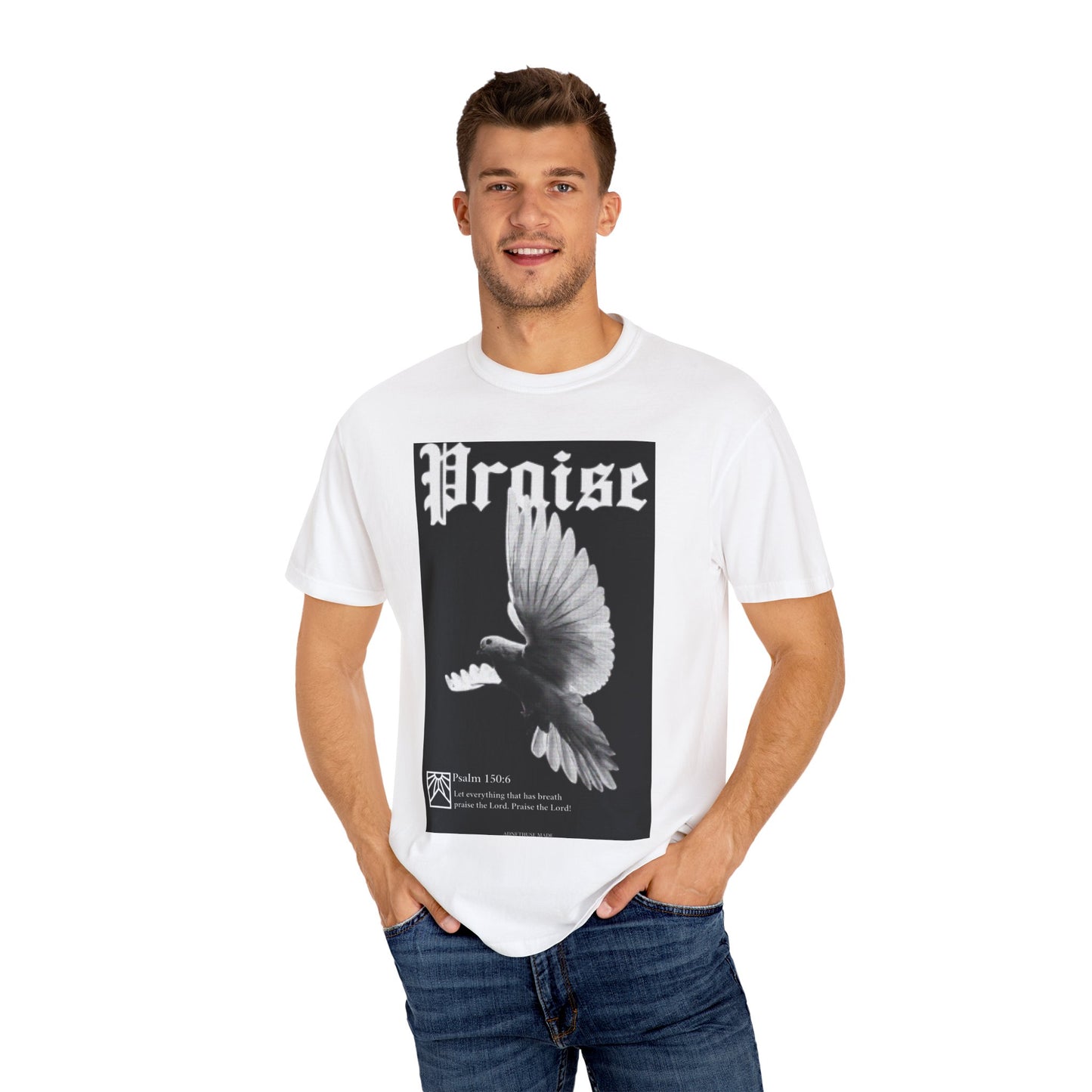 Praise Unisex Garment-Dyed T-shirt, Graphic Tee, Casual Wear, Gift for Music Lovers, Spiritual Apparel, Statement Shirt