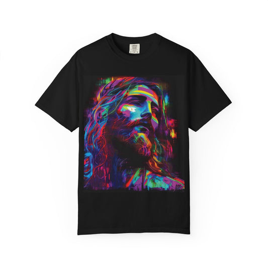 Vibrant Artistic Unisex Colorful Jesus Tee, Pop Culture Jesus Shirt, Unique Graphic T-Shirt