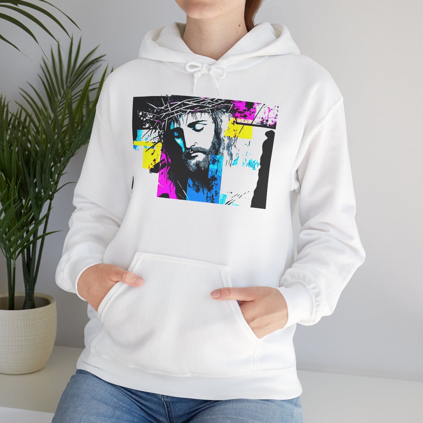 Faith-Inspired Jesus Pop Art Graphic Hoodie