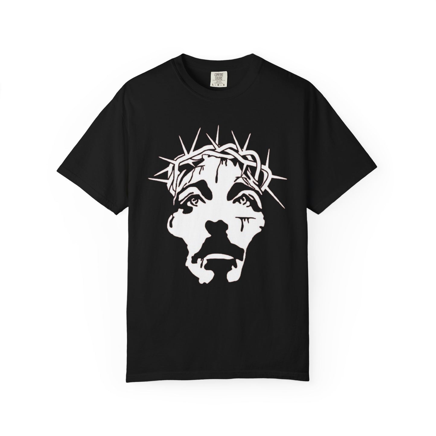Jesus Christ Crown Of Thorns Garment-Dyed T-Shirt with Artistic Design, Casual Wear, Unisex Tee, Comfortable Everyday Shirt, Birthday Gift, Unique Art Tee