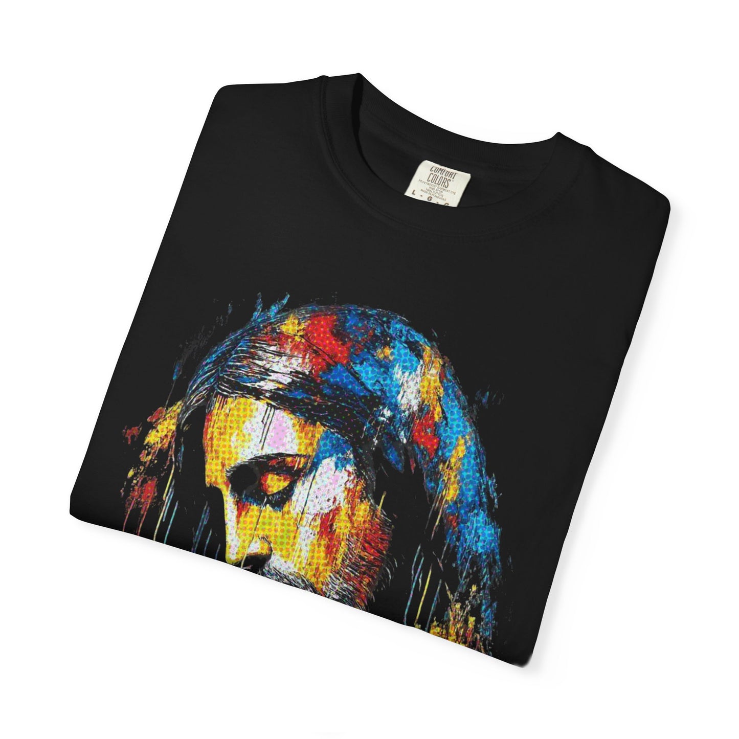 Colorful Art Jesus Portrait Unisex T-Shirt, Casual Wear,  Museum Inspired