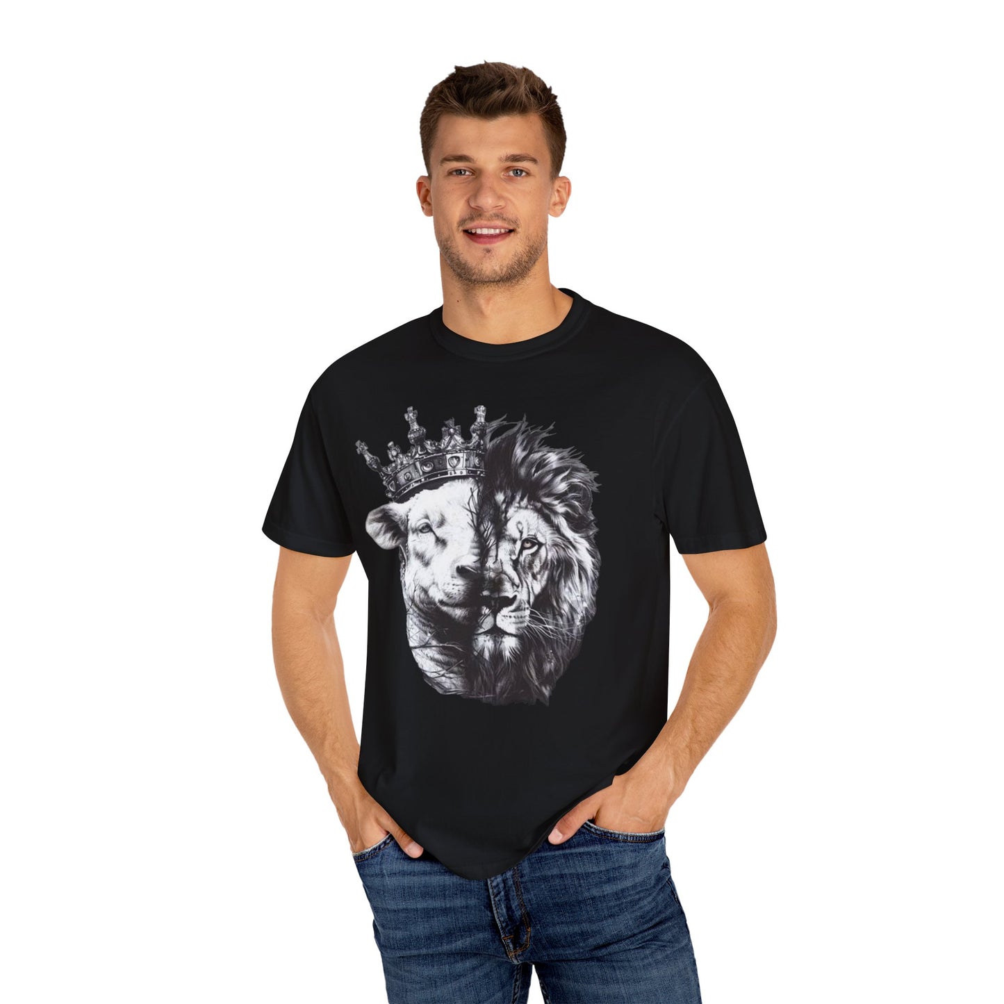 Isaiah 11:6 Lion Will Lay With Thy Lamb Inspired Unisex Garment-Dyed T-Shirt for Scripture Lovers