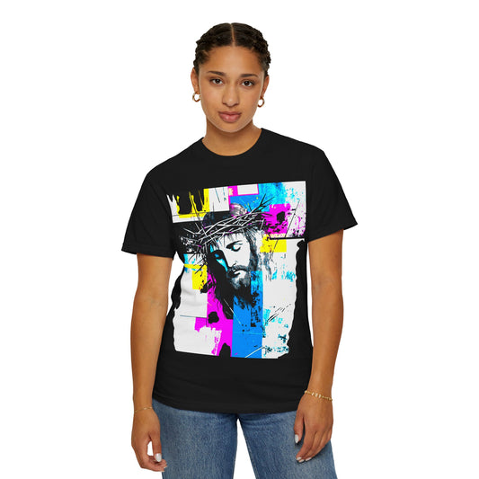 Vibrant Religious Jesus Art Tee, Unisex Graphic T-shirt, Christ Design, Statement Wear