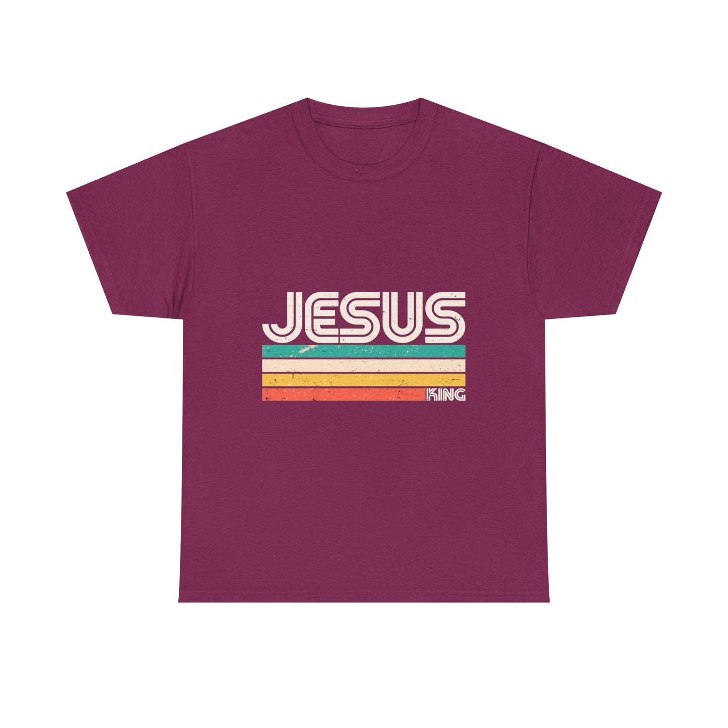 Retro Jesus Unisex Heavy Cotton Tee, Faith T-Shirt, Christian Apparel, Casual Wear, Vintage Style Shirt