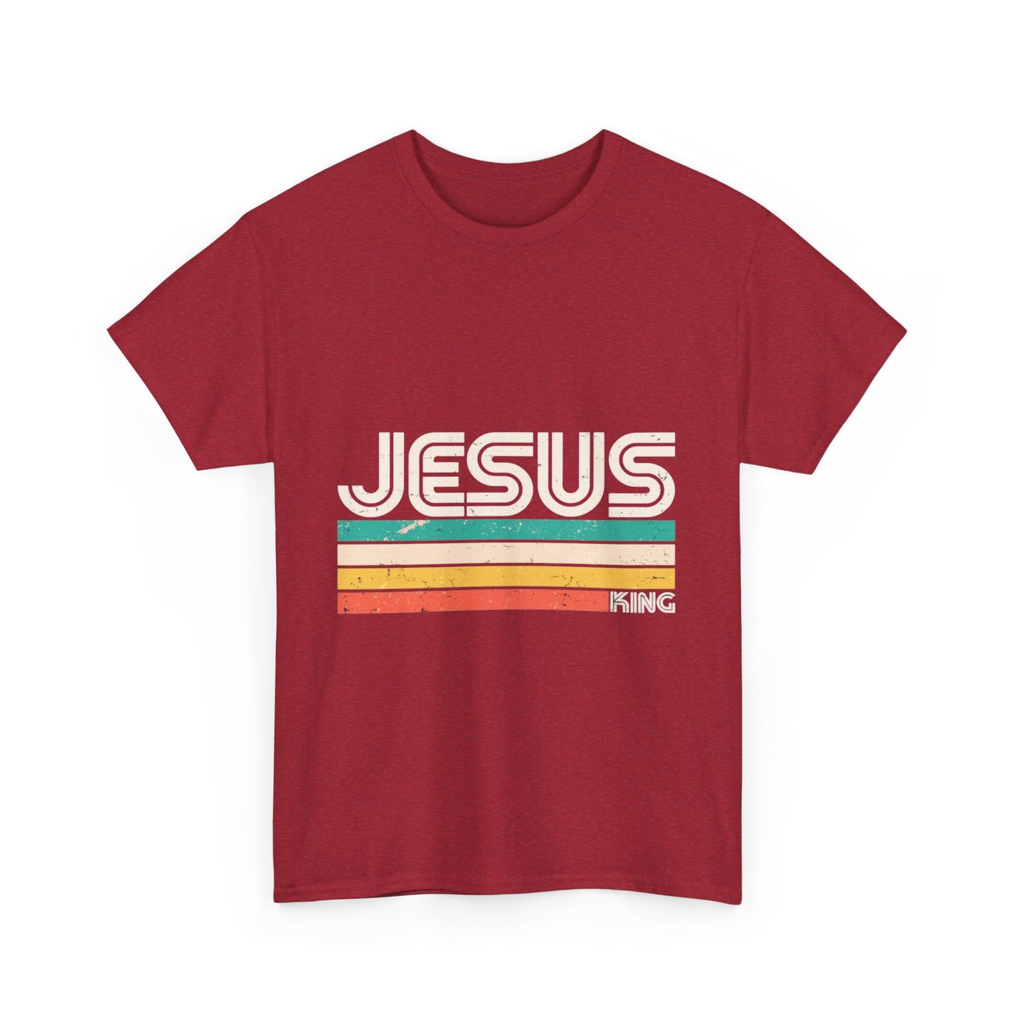 Retro Jesus Unisex Heavy Cotton Tee, Faith T-Shirt, Christian Apparel, Casual Wear, Vintage Style Shirt
