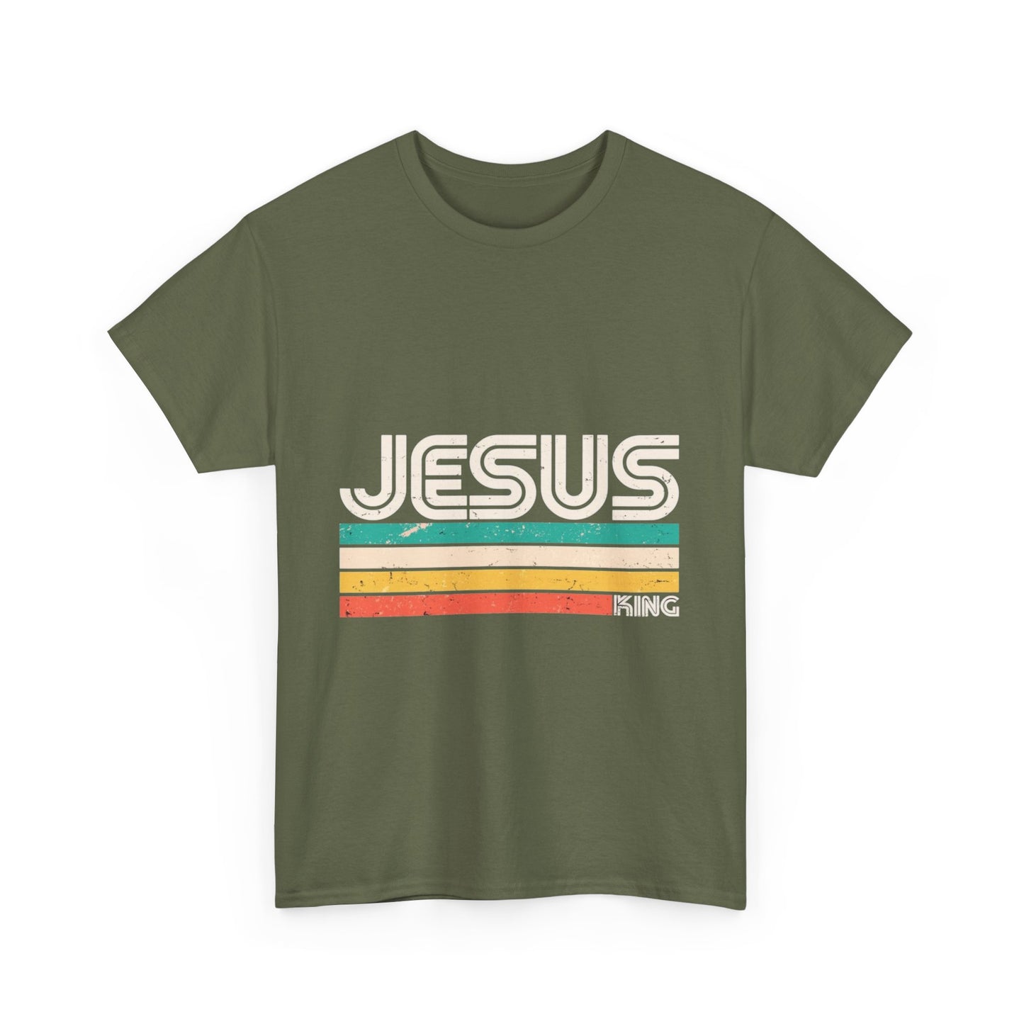Retro Jesus Unisex Heavy Cotton Tee, Faith T-Shirt, Christian Apparel, Casual Wear, Vintage Style Shirt