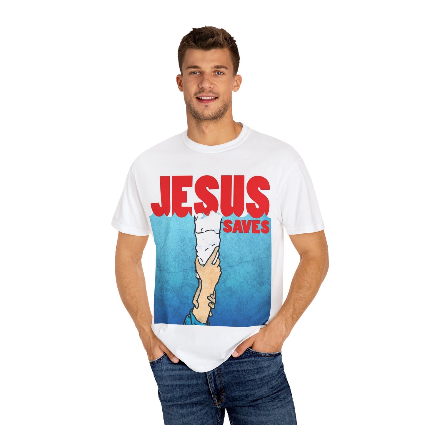 Jesus Saves T-Shirt | Faith-based Apparel, Graphic Tee, Christian Gift, Casual Wear, Inspirational Shirt