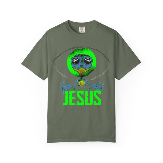 Alien Jesus T-shirt, Unisex Graphic Tee, Funny Gifts for Christians, Cool Tees for Men and Women, Casual Summer Wear, Quirky Religious [...]