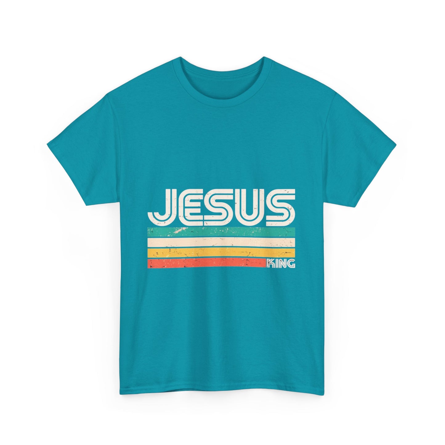 Retro Jesus Unisex Heavy Cotton Tee, Faith T-Shirt, Christian Apparel, Casual Wear, Vintage Style Shirt